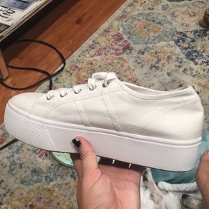 Steve Madden White Platform Sneakers